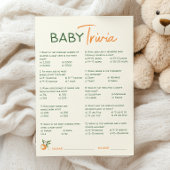 Carte Trivia du Baby shower Orange Citrus Little C