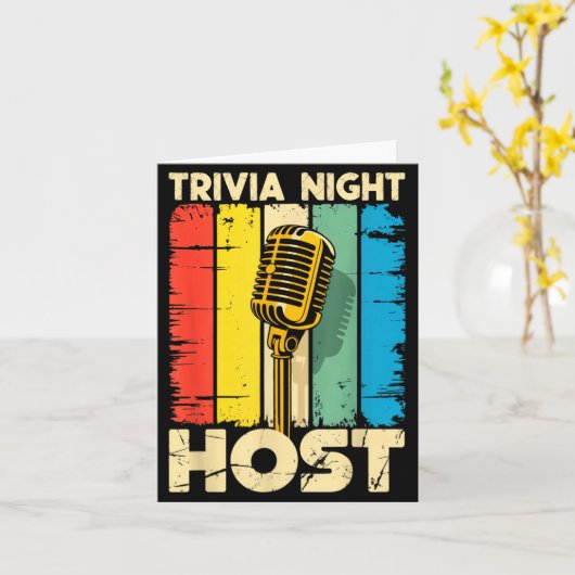 Carte Trivia Night Host Quiz Game Entertainer Moderator  (Fleur jaune)
