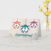 Carte Trois araignées colorées pour félicitations (Fleur jaune)