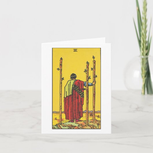 Carte Trois baguettes - Rider Waite Smith tarot (Devant)