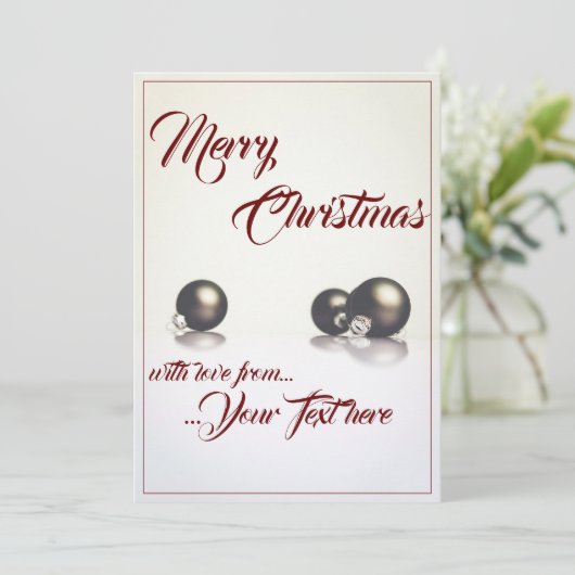 Carte Trois boules de noël devant un arrière - plan lége (Debout devant)