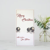 Carte Trois boules de noël devant un arrière - plan lége (Debout devant)