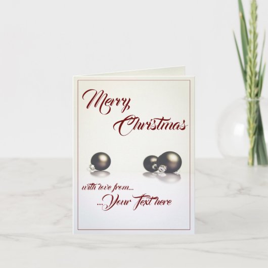 Carte Trois boules de Noël devant un fond clair (Devant)