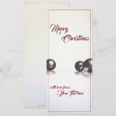 Carte Trois boules de Noël devant un fond clair (Devant / Derrière)