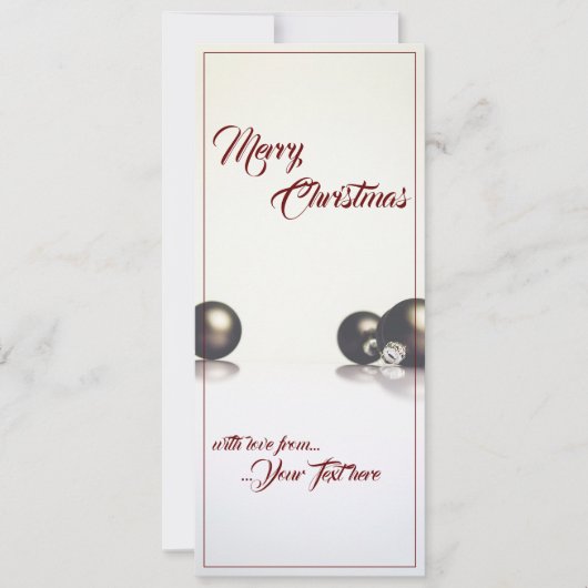Carte Trois boules de Noël devant un fond clair (Devant)