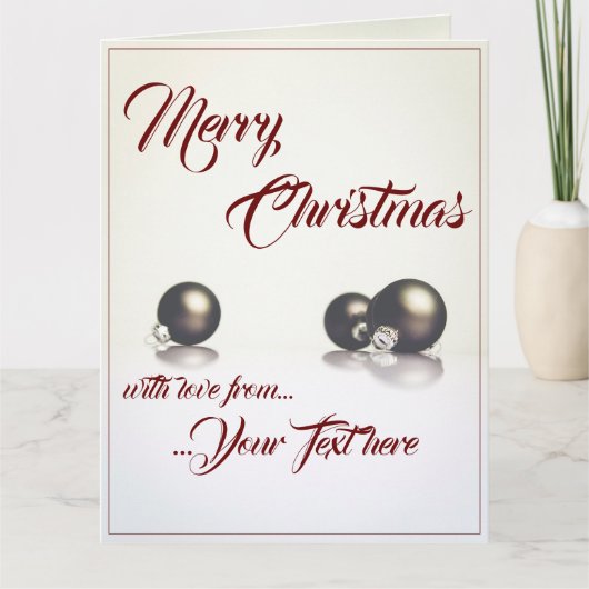 Carte Trois boules de Noël devant un fond clair (Devant)