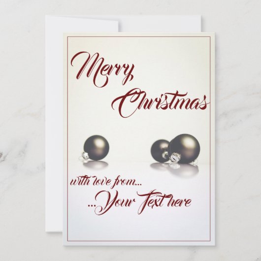 Carte Trois boules de Noël devant un fond clair (Devant)
