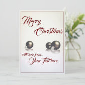 Carte Trois boules de Noël devant un fond clair (Debout devant)