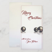Carte Trois boules de Noël devant un fond clair (Devant / Derrière)