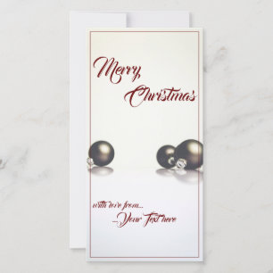 Carte Trois boules de Noël devant un fond clair