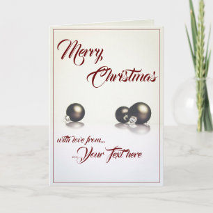 Carte Trois boules de Noël devant un fond clair