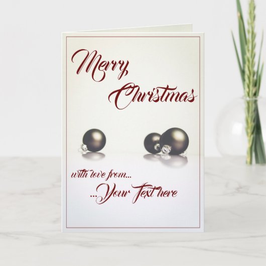 Carte Trois boules de Noël devant un fond clair (Devant)