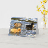 Carte Trois canetons colorés (Fleur jaune)