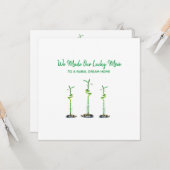 Carte Trois Chanceux Bambou Nous Avons Déplacé Faire-par (Devant/Arrière en situation)