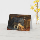 Carte Trois chatons | Julius Adam le Jeune (Fleur jaune)