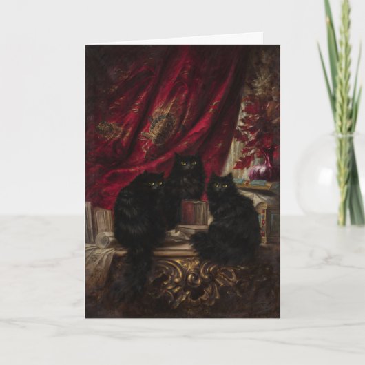 Carte Trois chats noirs (Devant)