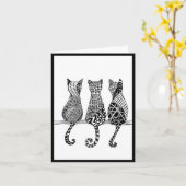 Carte Trois chats sur une branche (Fleur jaune)