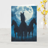 Carte Trois Chevaux Lune (Fleur jaune)