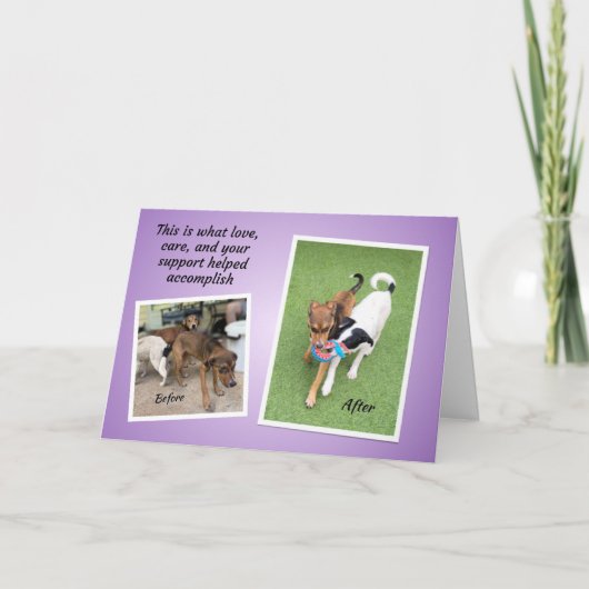 Carte Trois chiots TCHS Merci (Devant)