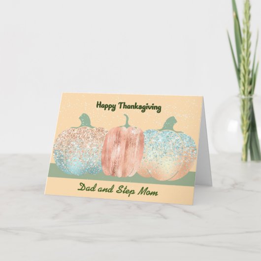 Carte Trois Citrouilles paresseux pour Thanksgiving (Devant)