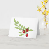 Carte Trois coccinelles chanceuses (Fleur jaune)