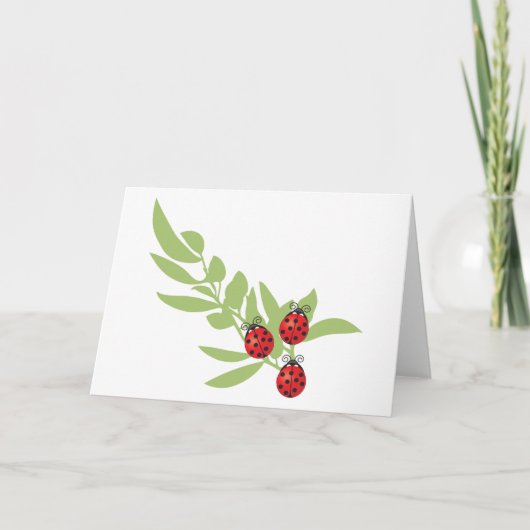 Carte Trois coccinelles chanceuses (Devant)