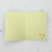 Carte Trois fleurs au soleil - transparent + texte. (Intérieur)