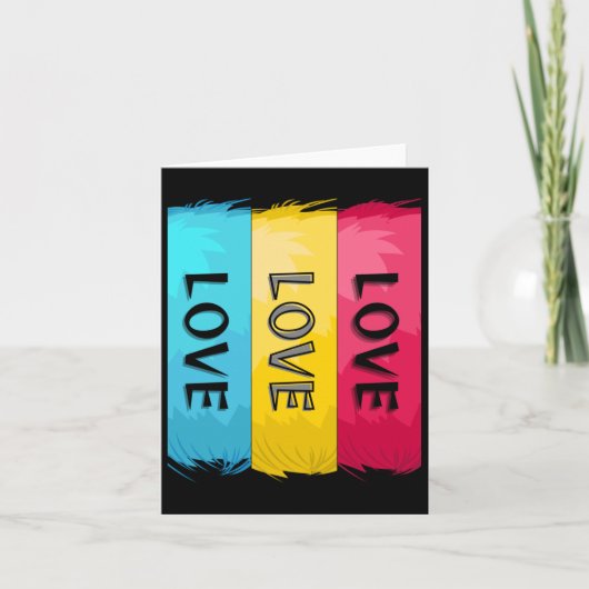 Carte Trois fois Love Design (Devant)