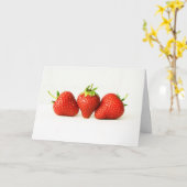 Carte Trois Fraises Sur Gcna Blanc (Fleur jaune)