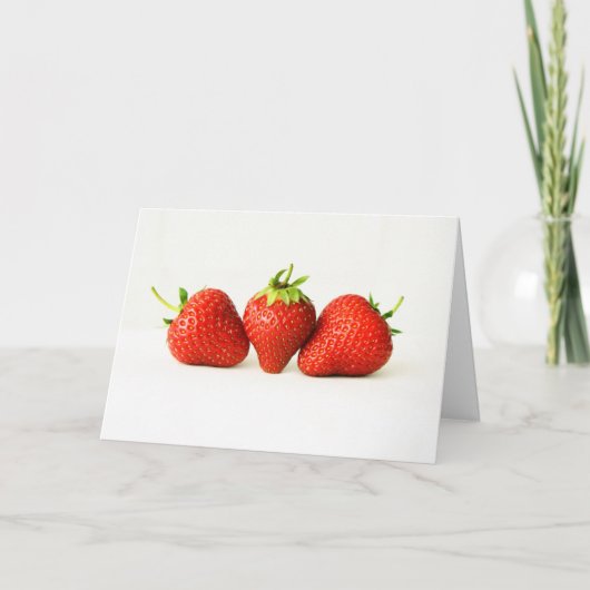Carte Trois Fraises Sur Gcna Blanc (Devant)