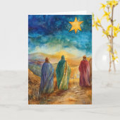 Carte Trois Hommes Sages Suivent (Fleur jaune)