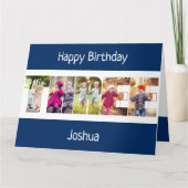 Carte TROIS Lettres photo Blue Boys 3e anniversaire (Devant)
