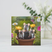 Carte Trois Mètres Dans Des Pots À Fleurs, (Debout devant)