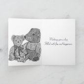 Carte Trois mignon nounours d'âge noir et blanc (Intérieur)