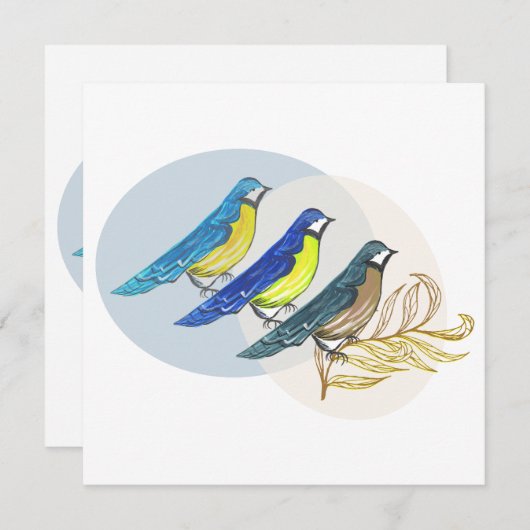 Carte Trois oiseaux (Devant / Derrière)