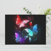 Carte Trois papillons brillants sur l'arrière - plan de (Debout devant)