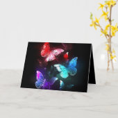 Carte Trois papillons brillants sur l'arrière - plan de (Fleur jaune)