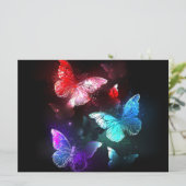 Carte Trois papillons brillants sur l'arrière - plan de (Debout devant)