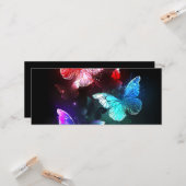 Carte Trois papillons brillants sur l'arrière - plan de  (Devant/Arrière en situation)