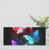 Carte Trois papillons brillants sur l'arrière - plan de  (Debout devant)