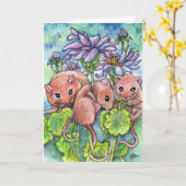 Carte Trois petites souris (Fleur jaune)