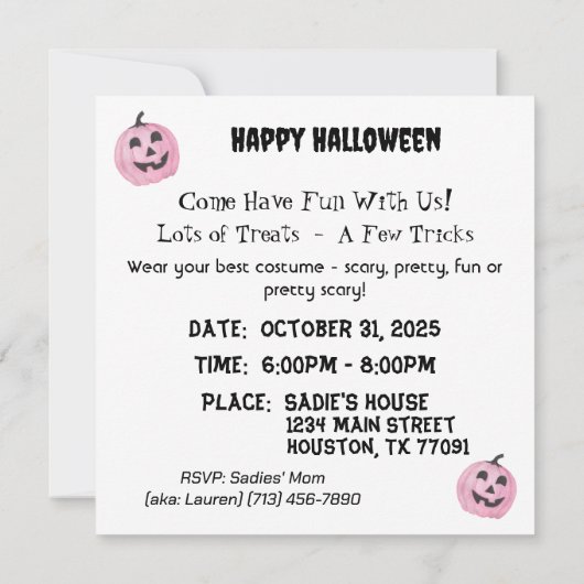 Carte Trois petits fantômes (Dos)