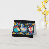 Carte Trois Petits Oiseaux (Fleur jaune)