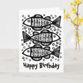 Carte Trois poissons (Fleur jaune)