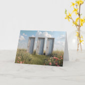 Carte Trois portes dans un champ Fleur sauvage (Fleur jaune)
