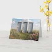 Carte Trois portes fermées pour penser à vous (Fleur jaune)