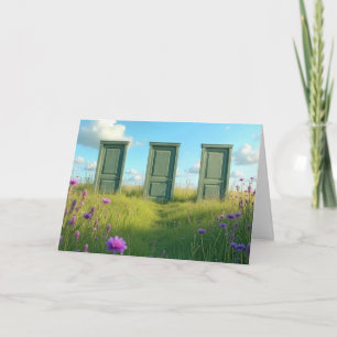 Carte Trois portes fermées pour penser à vous