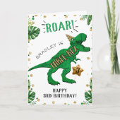 Carte Trois Rex Dinosaur 3e anniversaire (Devant)