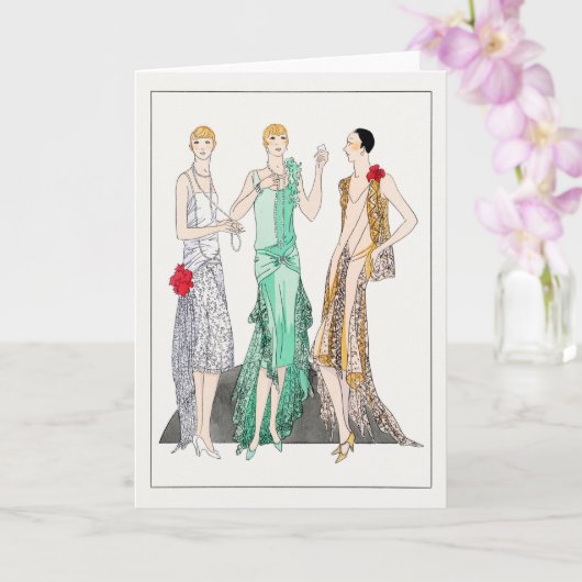 Carte Trois robes de soirée avec dentelle de Racine (Orchidée)