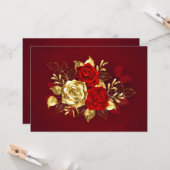 Carte Trois Roses de bijoux (Devant/Arrière en situation)